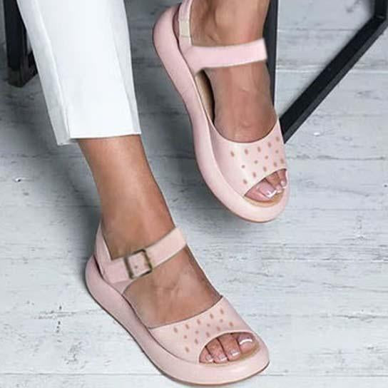 AS | Ortopedické ploché sandály Peep Toe