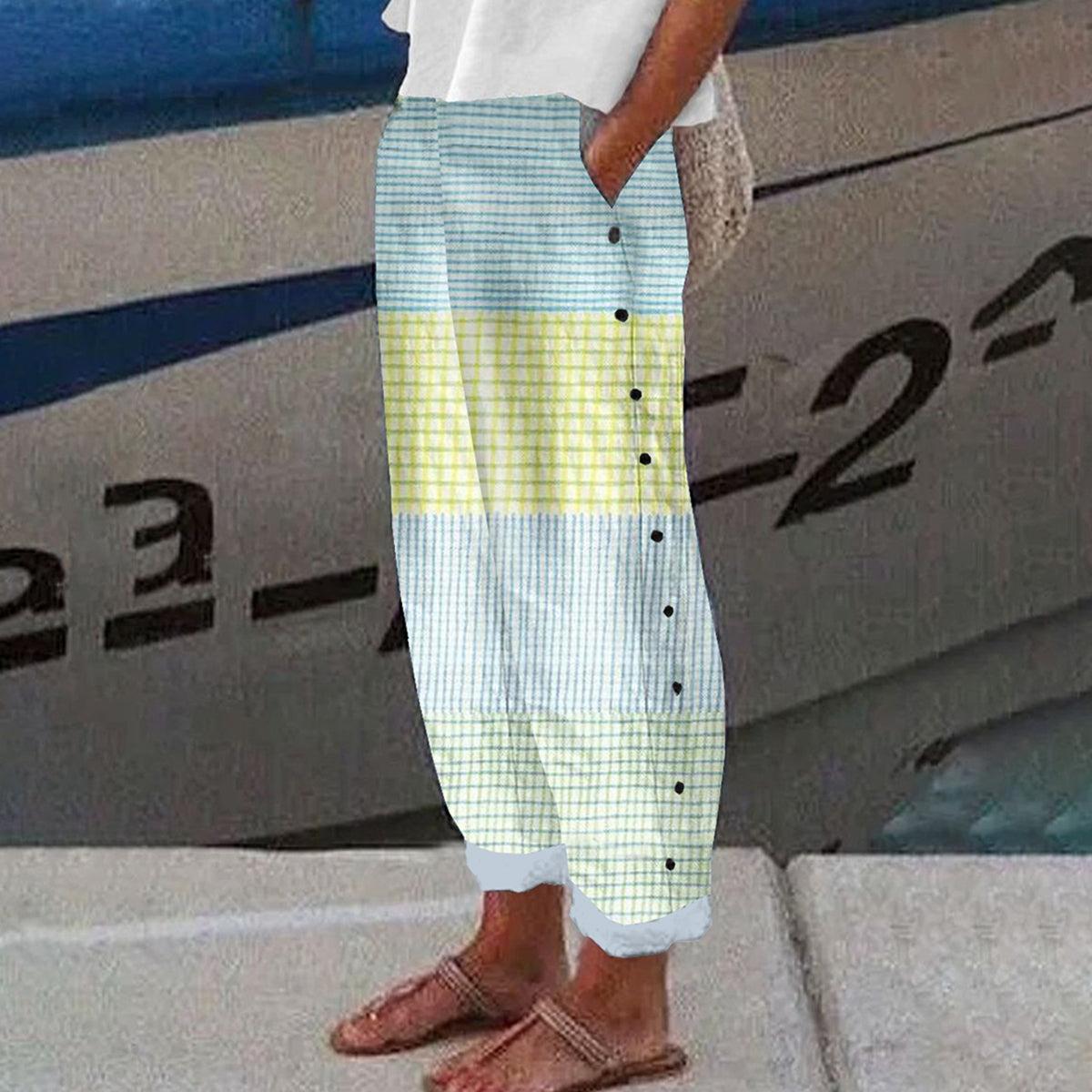 AS | Ležérní modré kalhoty s bočními kapsami