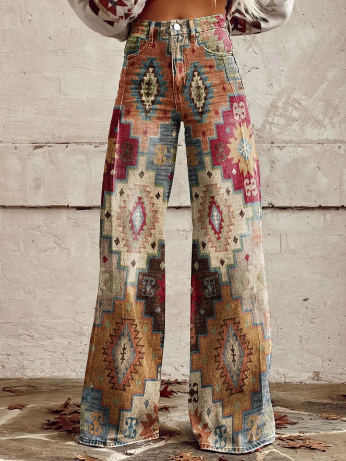 AS | BohoChic™ Stylové retro kalhoty se širokými nohavicemi
