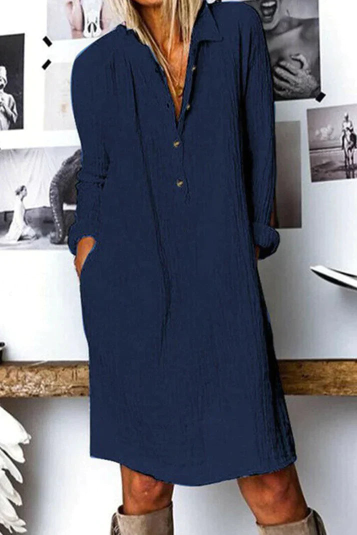 AS | Ležérní šaty s ohrnovacím límcem a sponou