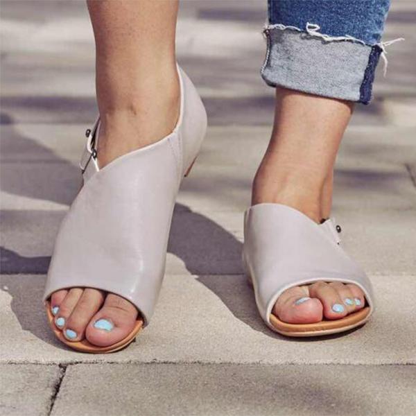 AS | Dámské sandály s přezkou Peep Toe Flats