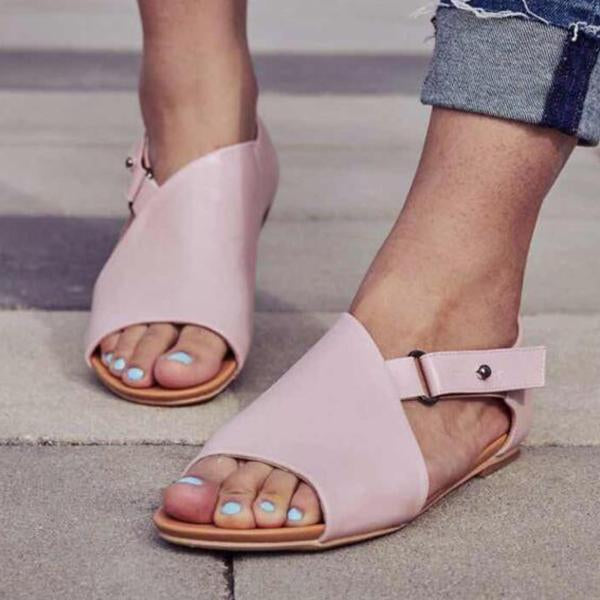 AS | Dámské sandály s přezkou Peep Toe Flats