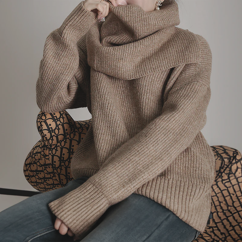 AS | Elegantní a stylový svetr se šálou