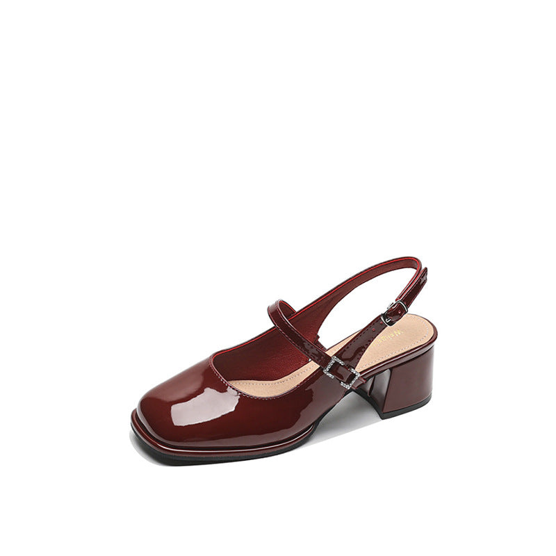 AS | Dámské blokové podpatky s přezkou z umělé kůže