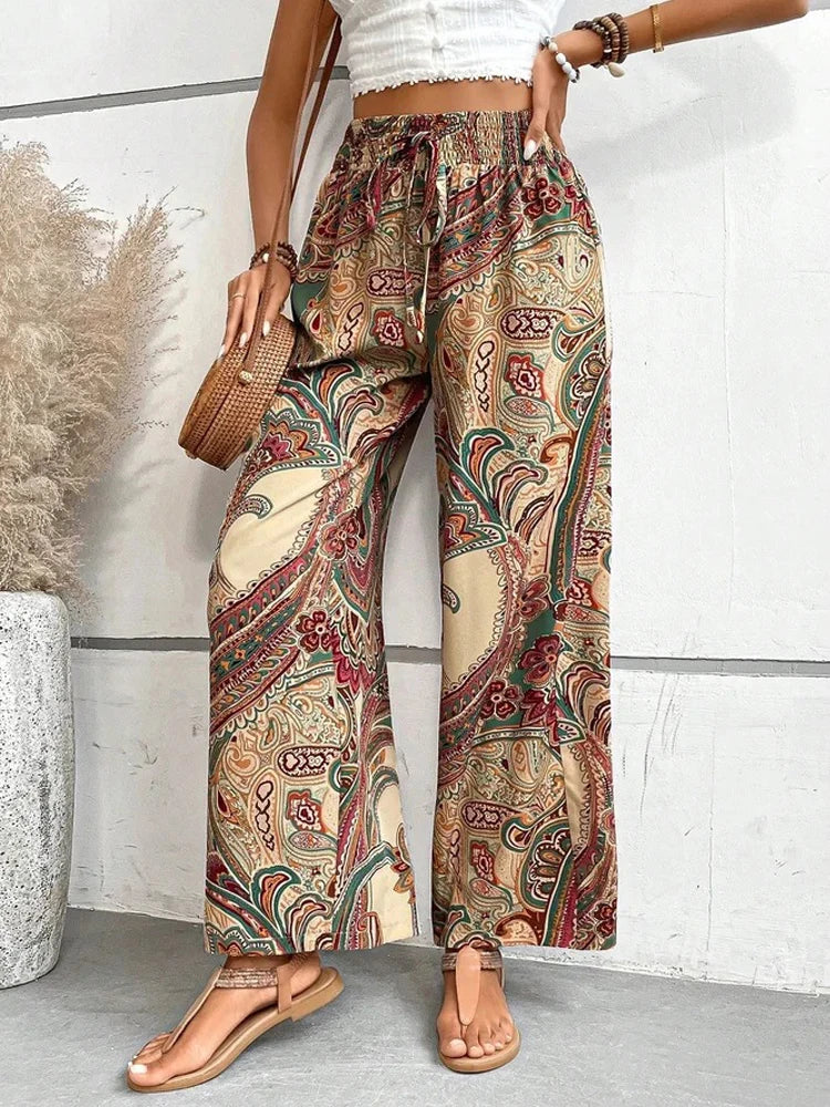 AS | Boho kalhoty s vysokým pasem