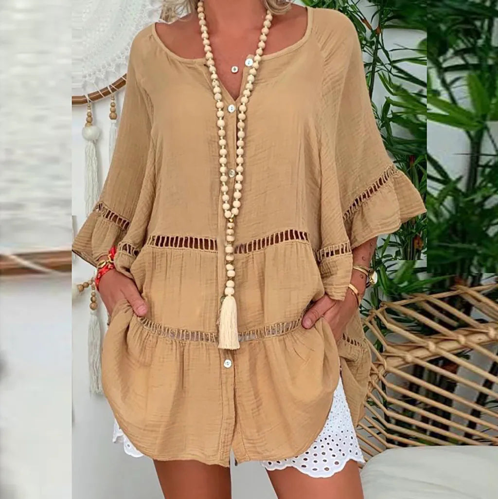 AS | Sexy žluté volné duté šaty letní V-Neck dlouhý rukáv bavlněné plátno pytlovité party šaty nadměrné velikosti S-5XL ARJ-138Y