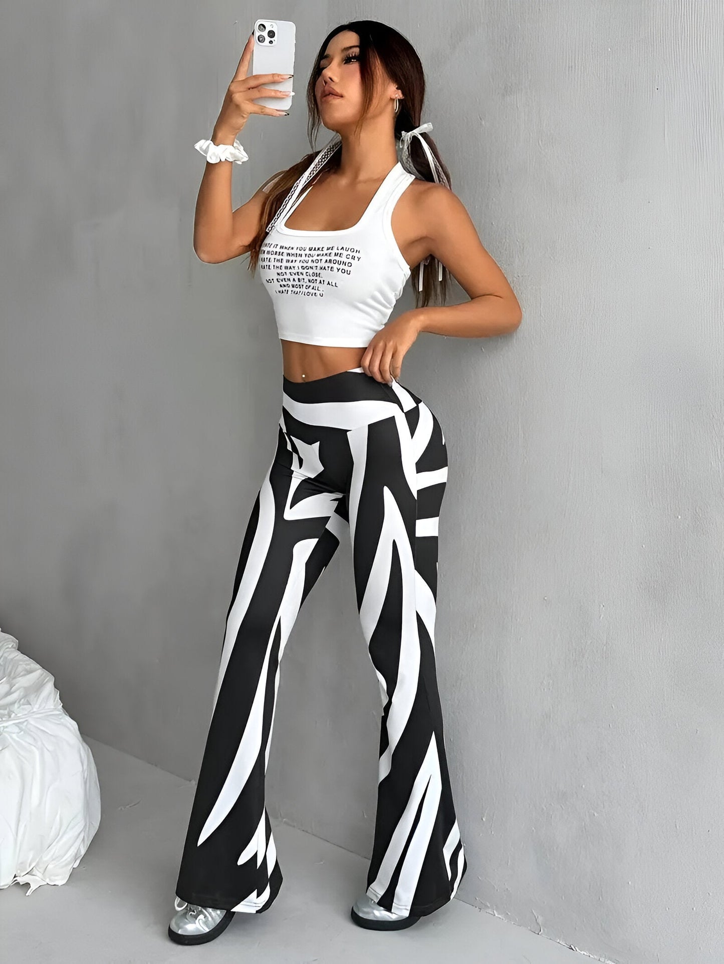 AS | Kalhoty s vysokým pasem a květinovým vzorem