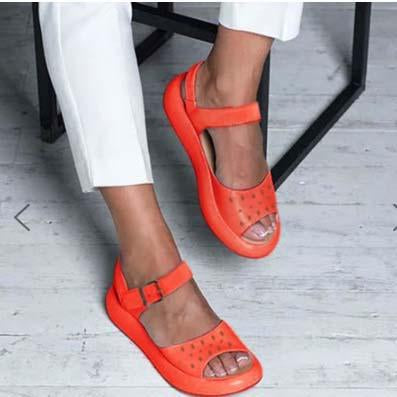 AS | Ortopedické ploché sandály Peep Toe