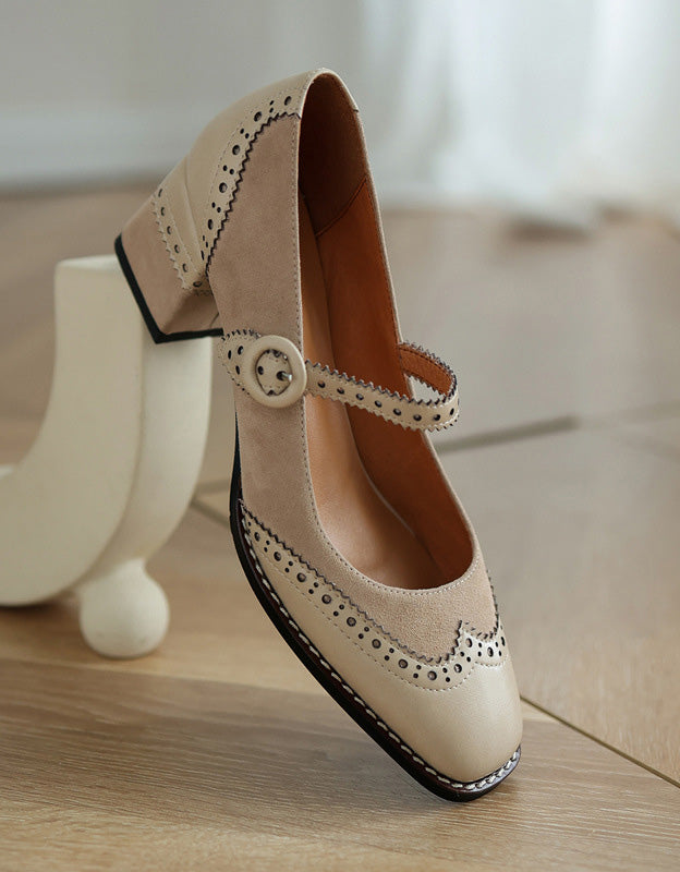 AS | Dámské elegantní brogue podpatky v klasickém stylu