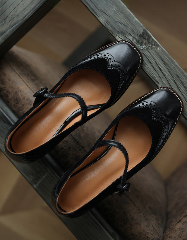 AS | Dámské elegantní brogue podpatky v klasickém stylu