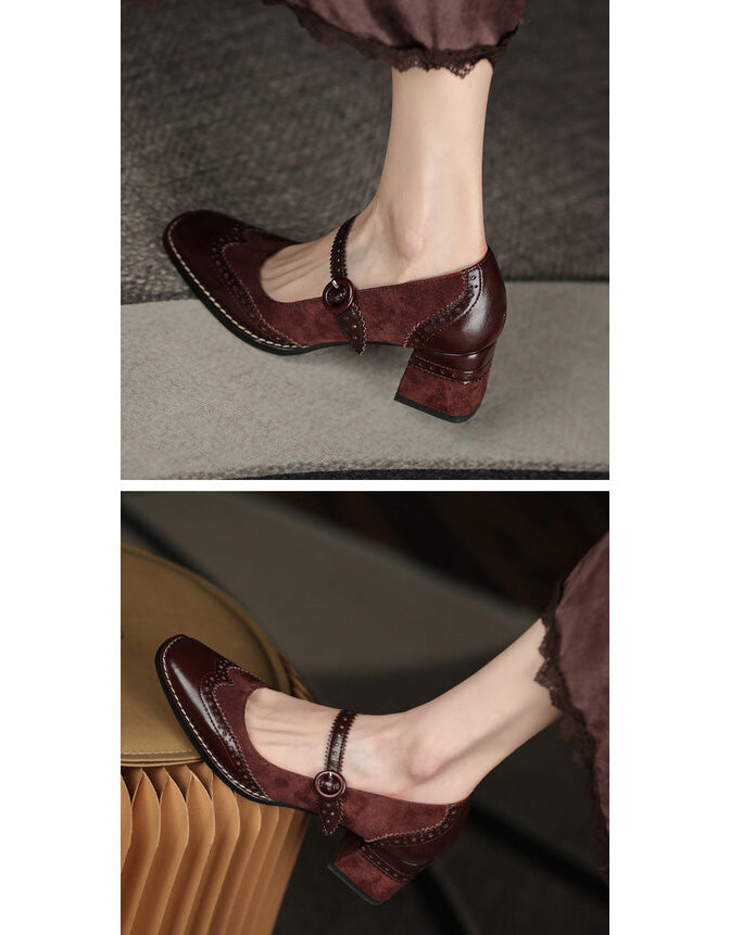 AS | Dámské elegantní brogue podpatky v klasickém stylu