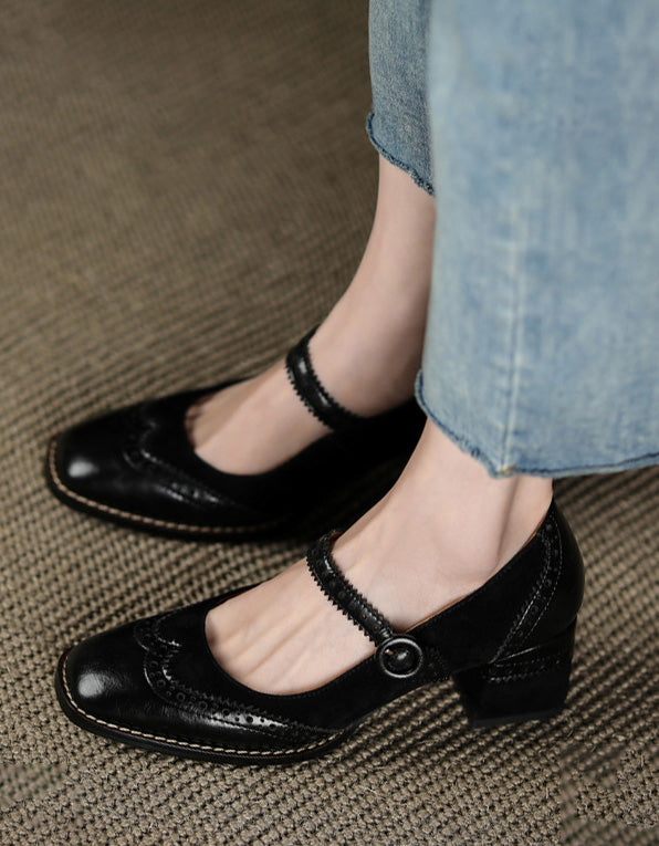 AS | Dámské elegantní brogue podpatky v klasickém stylu