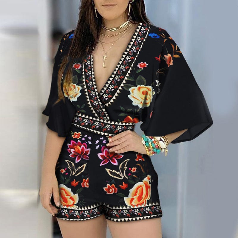 AS | Romper s elegantním květinovým potiskem