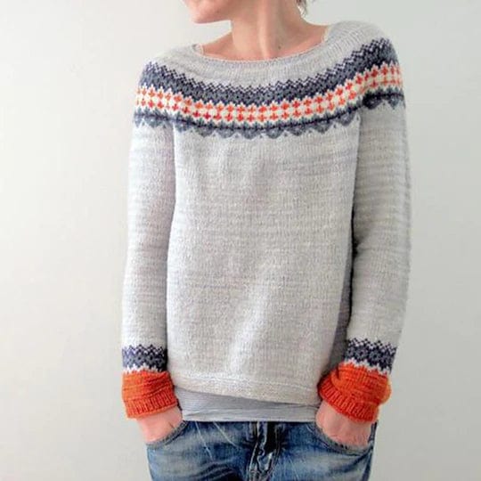 AS | Šedý svetr v boho stylu