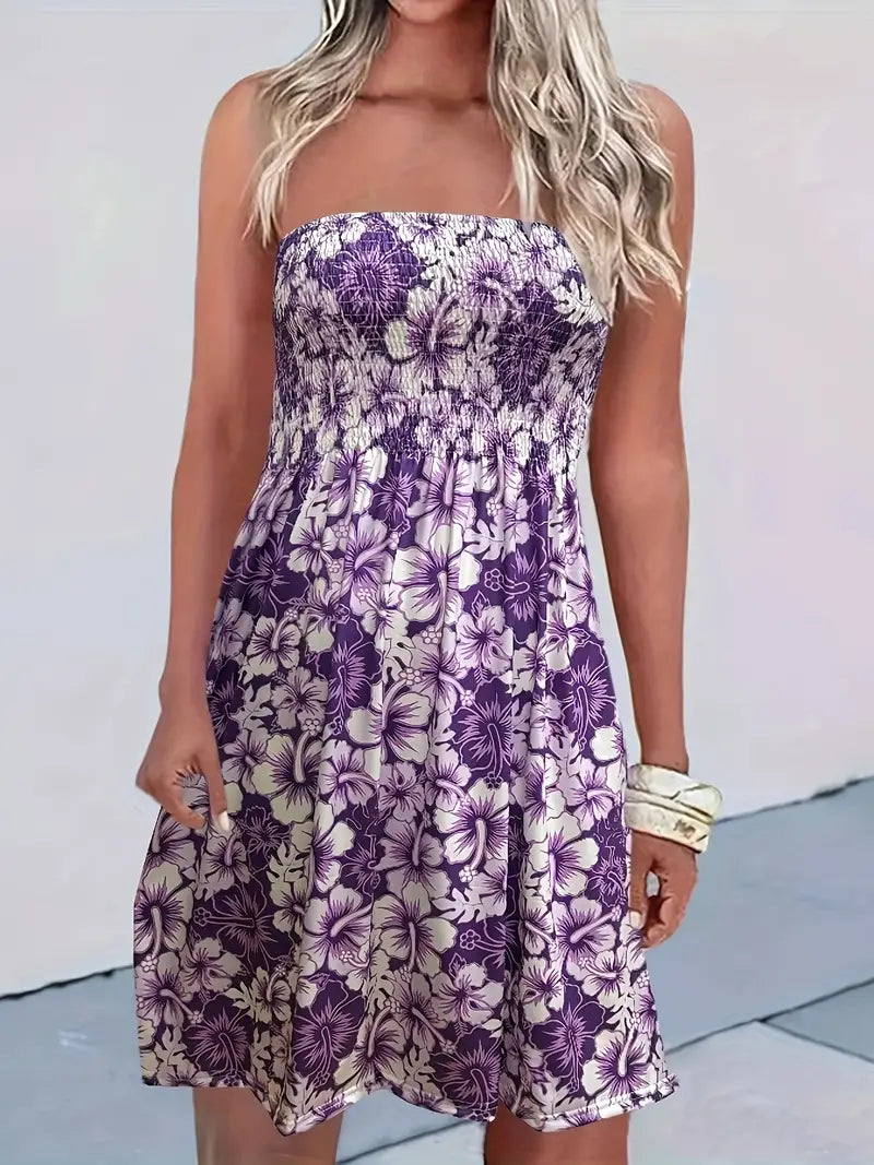 AS | Elegantní letní šaty s modrým květinovým potiskem