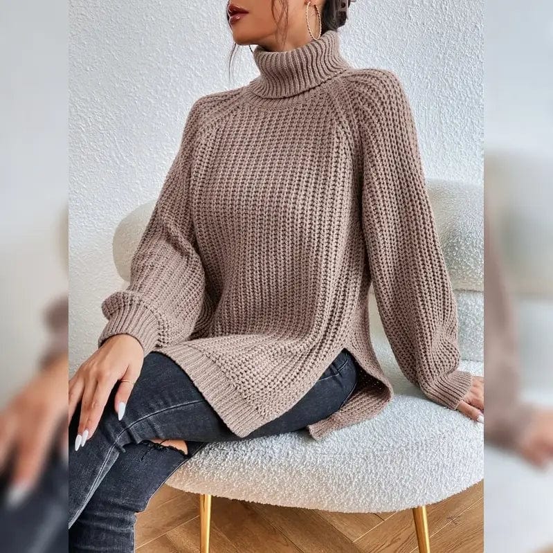 AS | Lavigne - Stylový hnědý svetr s rolákem