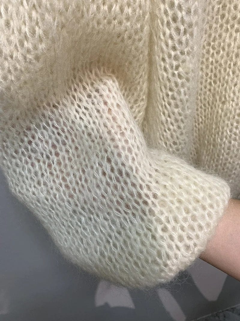 AS | Měkký pletený svetr topy V-Neck dlouhý rukáv volné Slim jednobarevný svetr