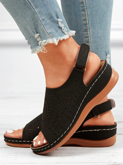 AS | etnický vzor beaten dutý suchý zip Retro sandály