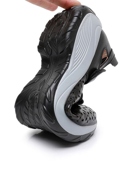 AS | letní pevné kožené boty s výřezem na platformě