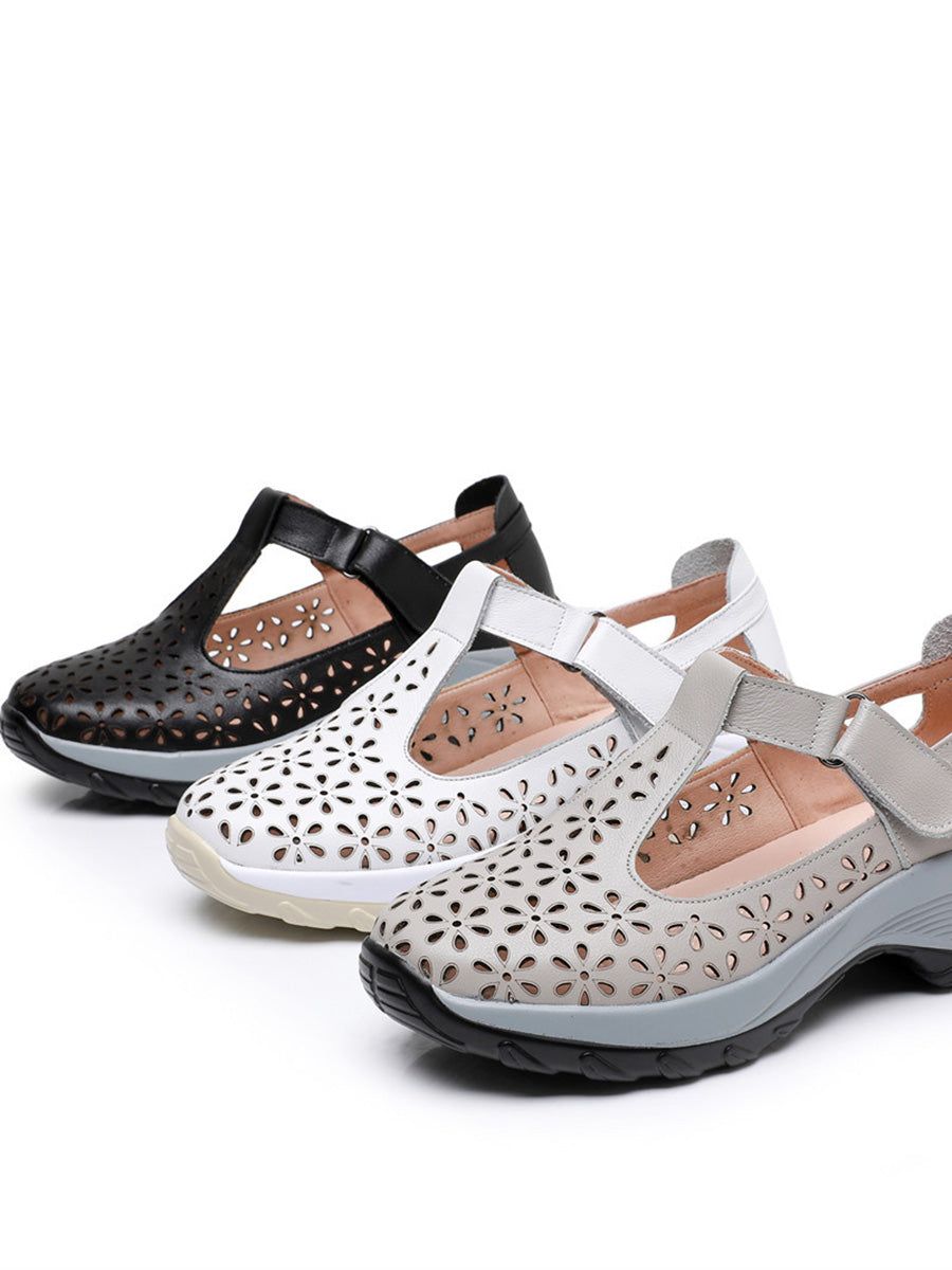 AS | letní pevné kožené boty s výřezem na platformě