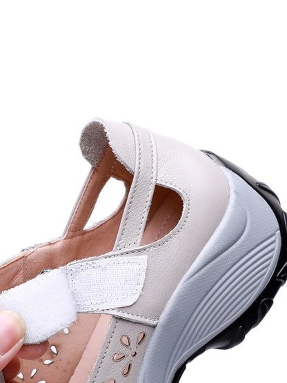 AS | letní pevné kožené boty s výřezem na platformě