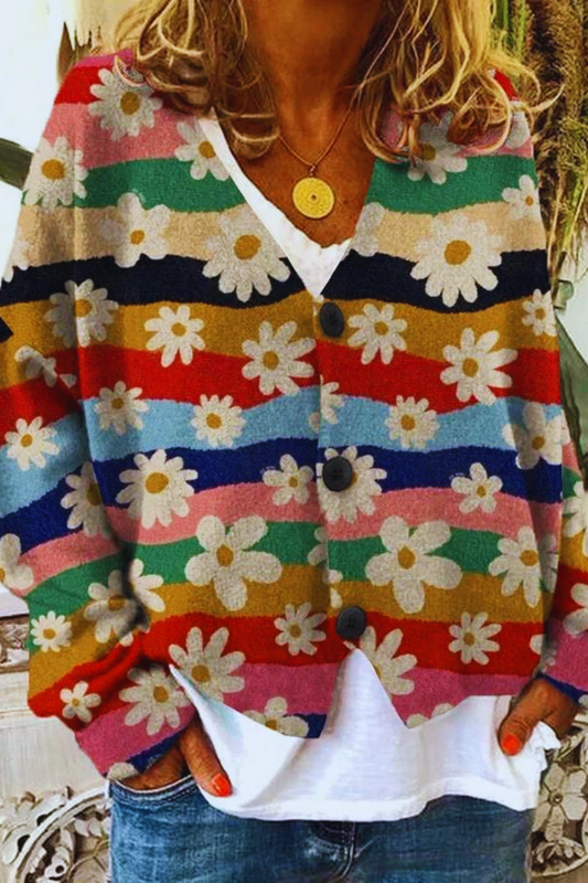 AS | Ležérní flanelový svetr s vintage kostkovaným vzorem a knoflíky