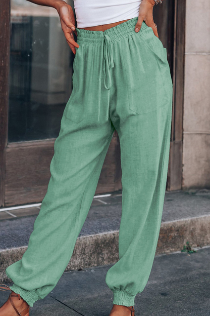 AS | Ležérní jednobarevné kalhoty Harlan Mid Waist Harlan Solid Colour Bottoms(6 barev)