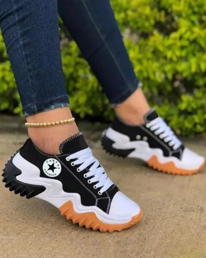 AS | Šněrovací tenisky Muffin s očky a kontrastními vsadkami