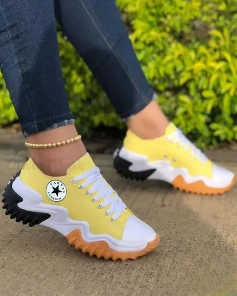 AS | Šněrovací tenisky Muffin s očky a kontrastními vsadkami