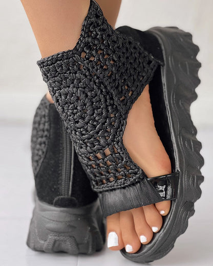 AS | Lanové sandály na podpatku pro ženy