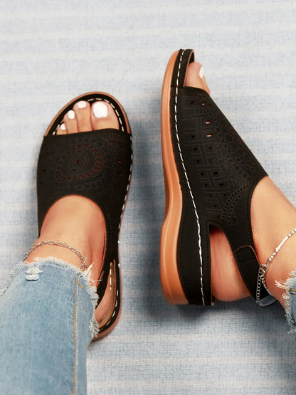 AS | etnický vzor beaten dutý suchý zip Retro sandály