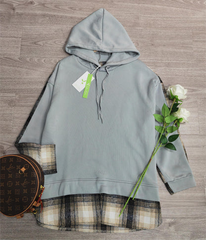 AS | Pohodlná patchworková mikina s dlouhými rukávy