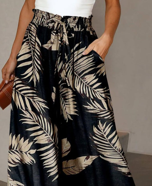 AS | Oblíbené kalhoty s potiskem rostlin a bočními kapsami