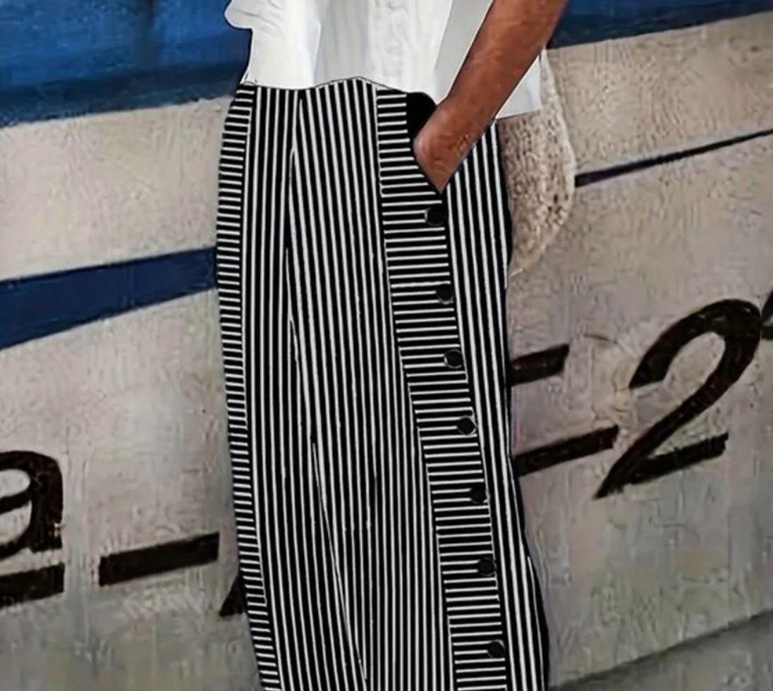 AS | Kalhoty s bočními kapsami s černým pruhem