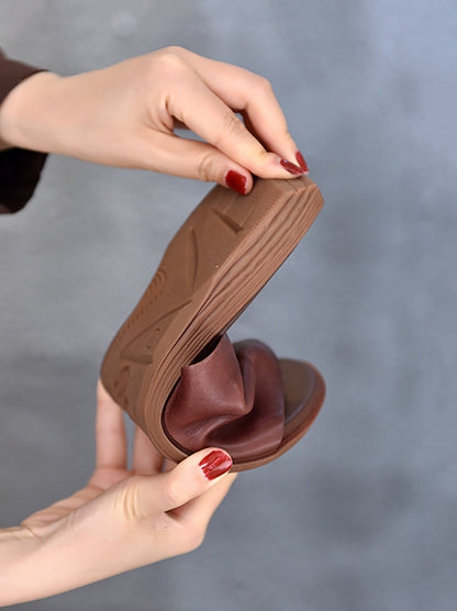 AS | Pravé kožené pantofle s otevřenou špičkou