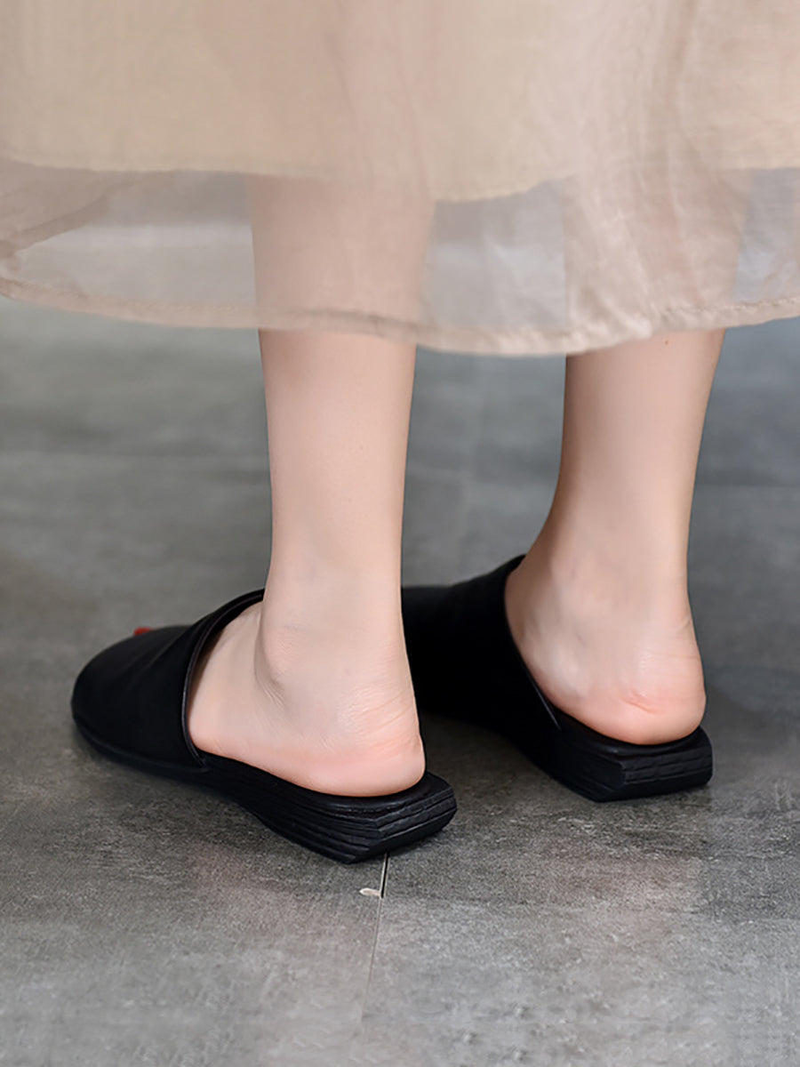 AS | Pravé kožené pantofle s otevřenou špičkou