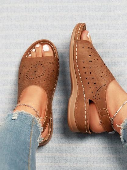 AS | etnický vzor beaten dutý suchý zip Retro sandály