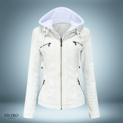 AS | Kožená bunda s kapucí