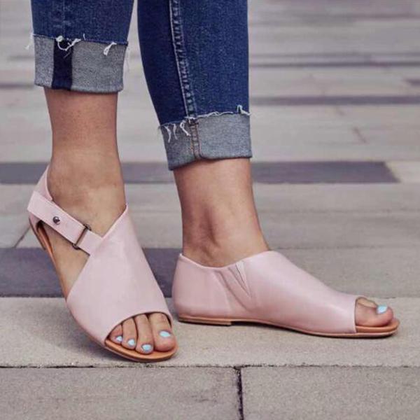 AS | Dámské sandály s přezkou Peep Toe Flats