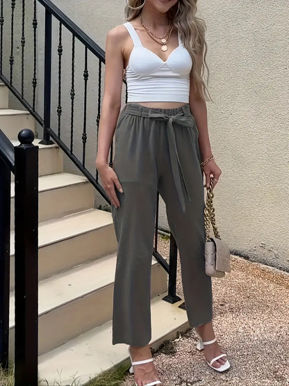 AS | Jednobarevné kalhoty pro volný čas s kravatou