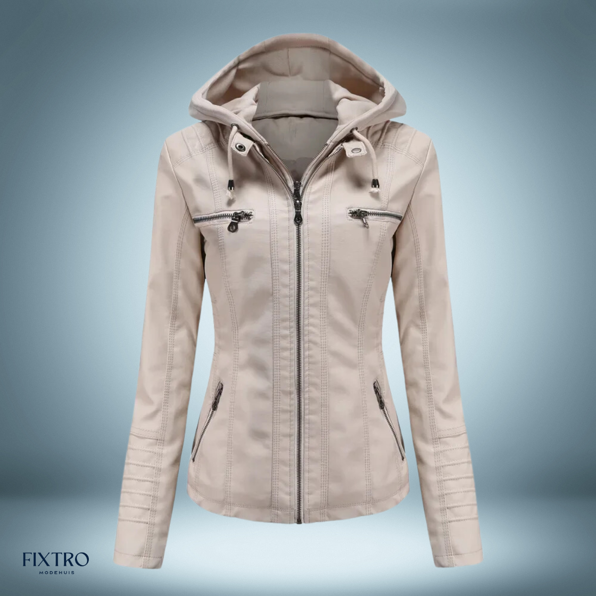 AS | Kožená bunda s kapucí