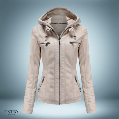 AS | Kožená bunda s kapucí