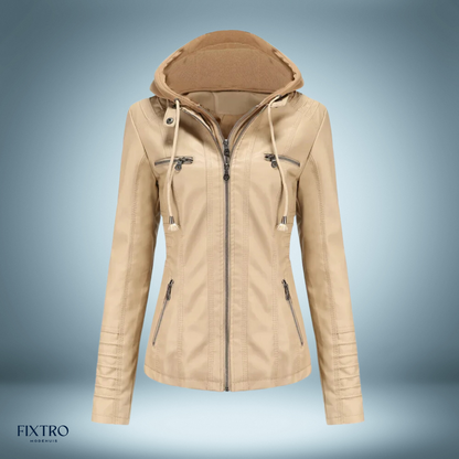 AS | Kožená bunda s kapucí