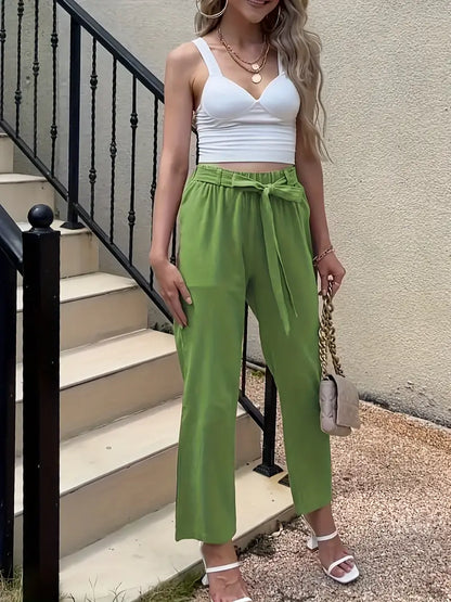 AS | Jednobarevné kalhoty pro volný čas s kravatou