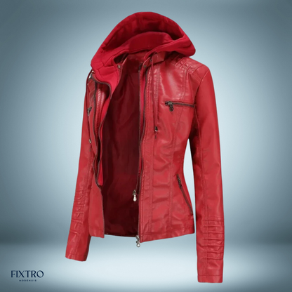 AS | Kožená bunda s kapucí