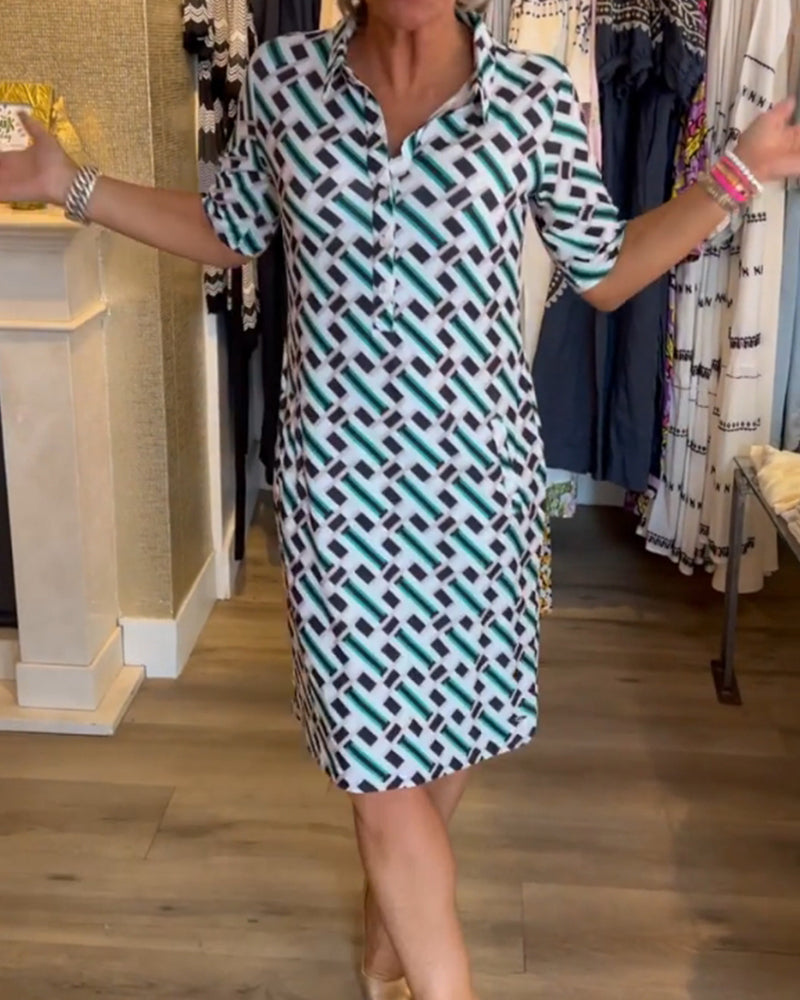 AS | Šaty s geometrickým vzorem a výstřihem do V