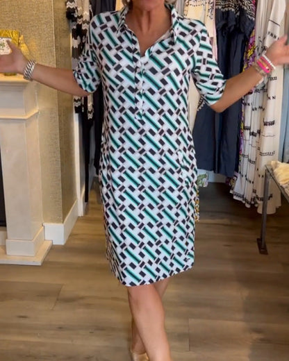 AS | Šaty s geometrickým vzorem a výstřihem do V