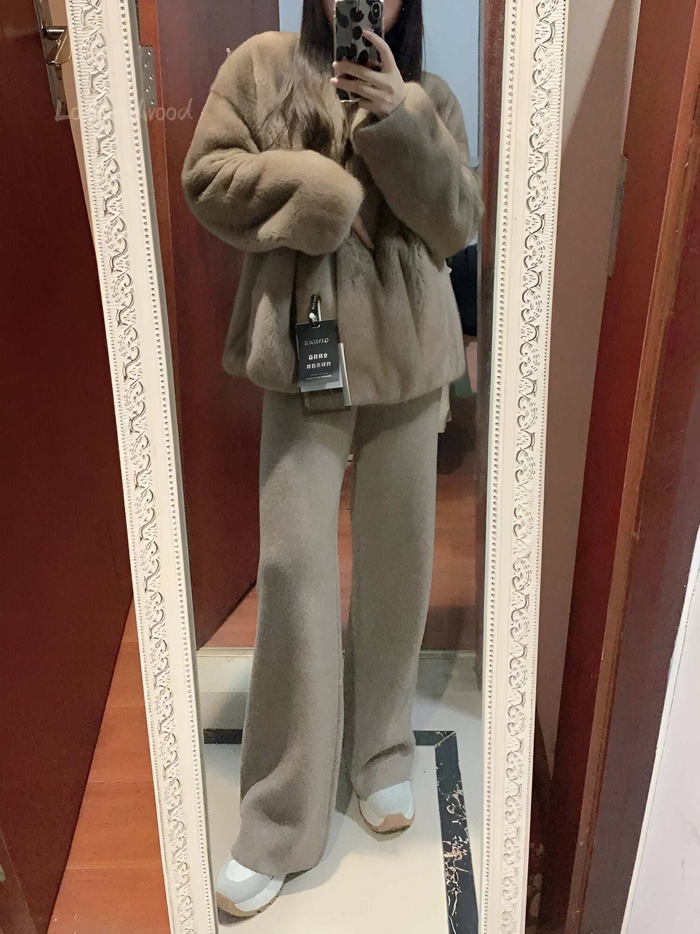 AS | Pohodlné vlněné pletené kalhoty se širokými nohavicemi