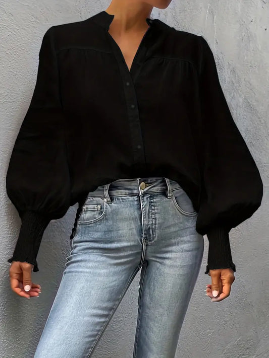 AS | Elegantní halenka s lampionovými rukávy