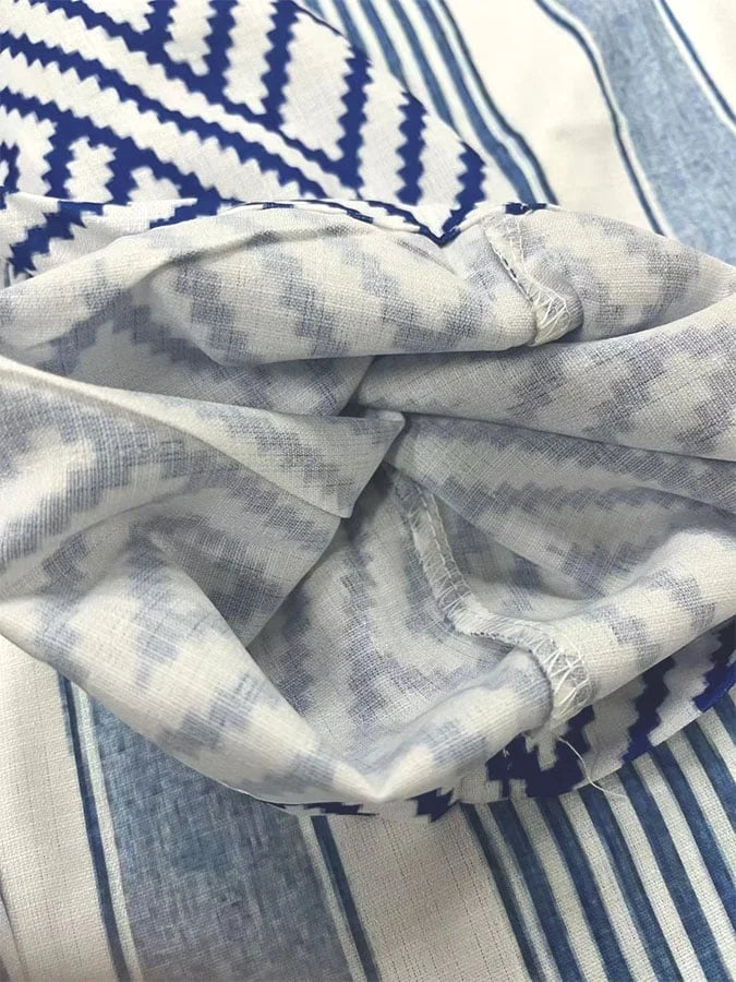 AS | Ležérní dámské kalhoty na knoflíky s pruhovaným potiskem